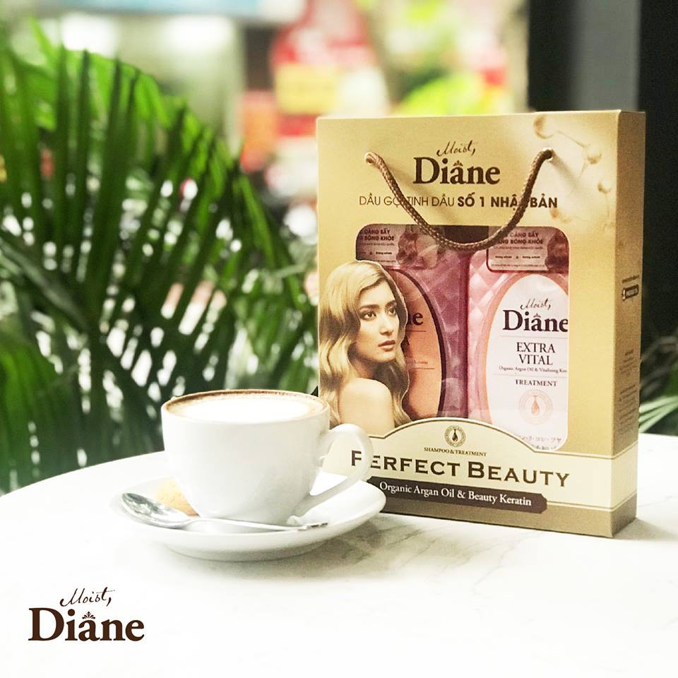 Bộ Dầu Gội Dầu xả dành cho tóc yếu, khô, xơ, chẻ ngọn Moist Diane Extra Vital 450ml nhật bản