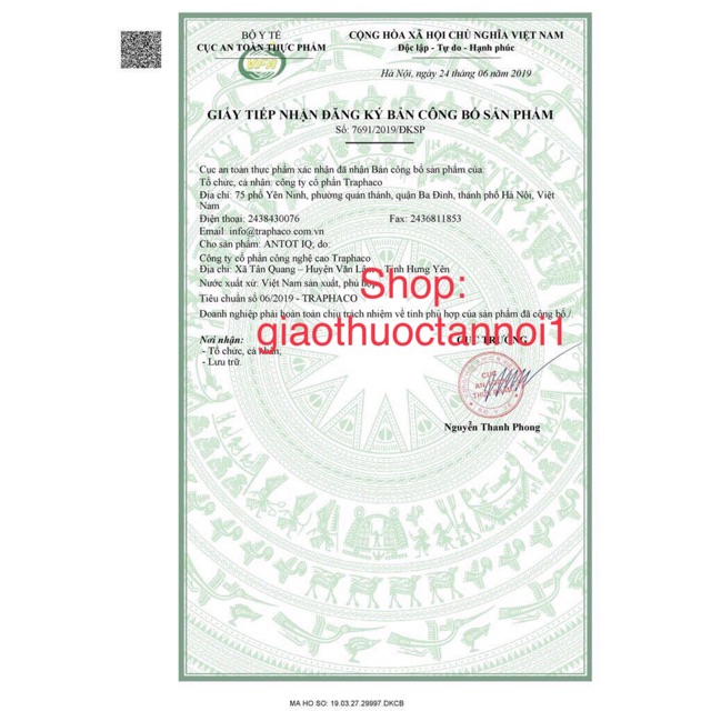Antot IQ hộp 2 vỉ x 10 ống traphaco