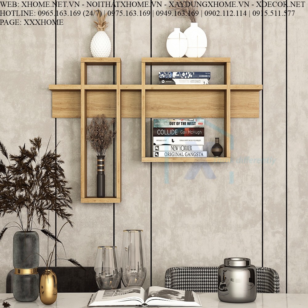 X HOME - Giá Kệ trang trí treo tường XHOME6803💥FREESHIP💥Gỗ MDF Thái Lan - Hàng xuất khẩu