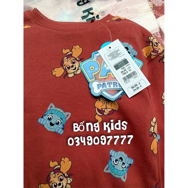 Bộ Nỉ Bé Trai &amp; Bé Gái Chó Cứu Hộ Cam CoolClub