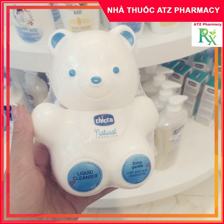 Sữa Tắm Dưỡng Da Natural Sensation Teddy Chicco 0M+ - Giúp Cân Bằng PH & Tăng Miễn Dịch Cho Da - ATZ Pharmacy