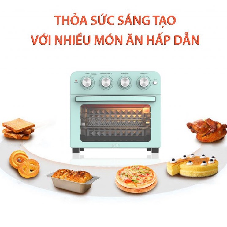 Lò Nướng Bánh Kết Hợp Nồi Chiên Không Dầu UNIE Q37 Chính Hãng - Lò Nướng Bánh Mỳ, Bánh Bông Lan Đa Chức Năng