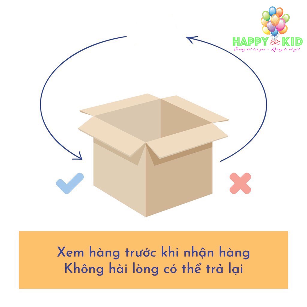 Set trang trí sinh nhật bé trai bé gái tuổi hổ hàn quốc đơn giản HAPPYKID SETSN
