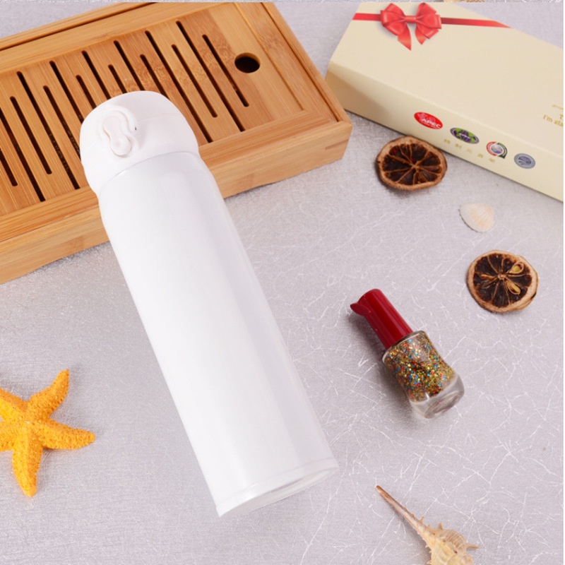 Bình nước giữ nhiệt 500ml trơn có lắp đậy tiện lợi chống đổ chống tràn tiện lợi