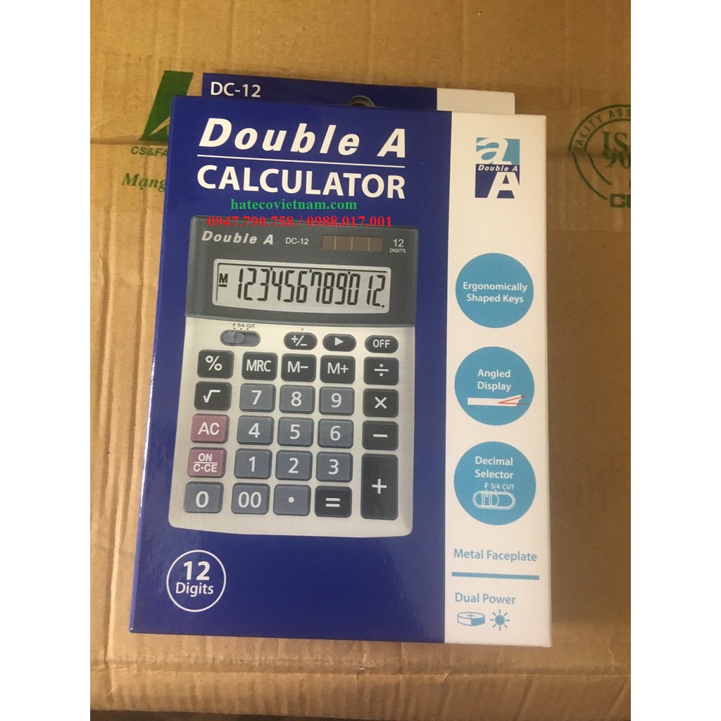 Máy tính Double DC-12 (12 số) - Máy tính bỏ túi - HÀNG CHÍNH HÃNG