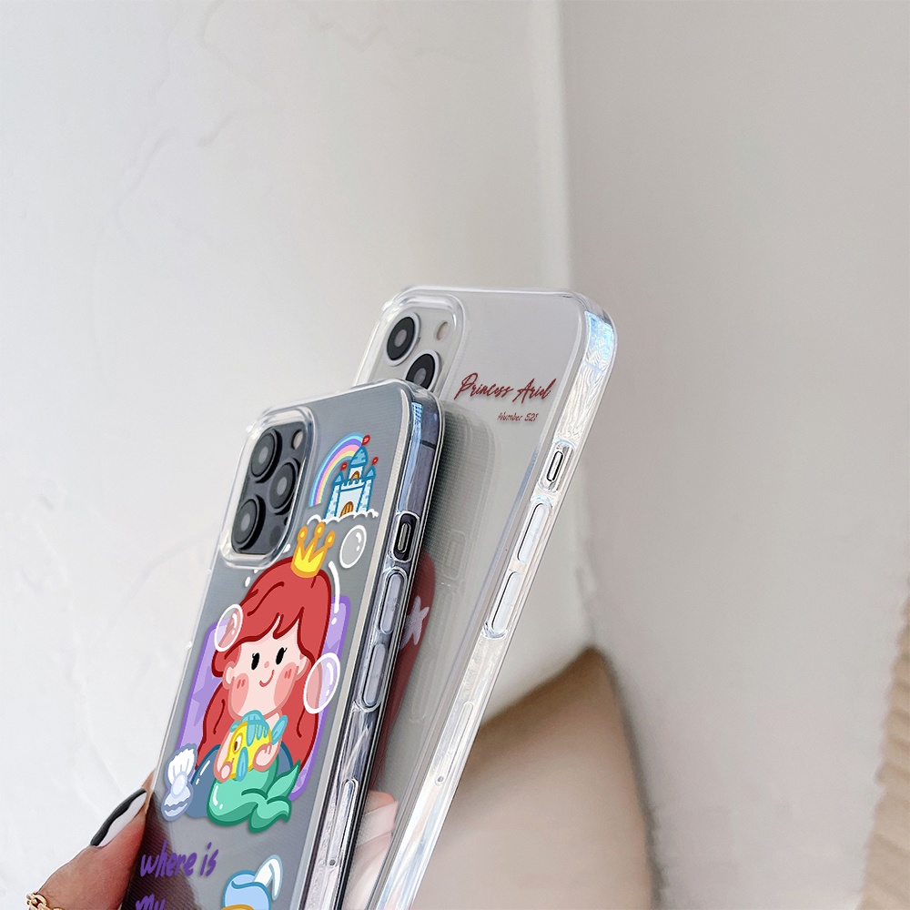 Ốp Điện Thoại Họa Tiết Hoạt Hình Nàng Tiên Cá Cho Iphone 11 Pro Max 12 Pro Max 13 Pro Max Mini 6 7 8 6 7plus Se 2020 X Xs Xr 5 4