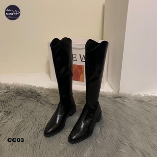 [Hàng Sẵn] [Ảnh Thật] [Freeship] Giày Bốt Nữ Cổ Cao 35cm Đế 3cm - CC03