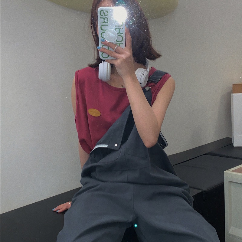 Áo Thun Không Tay Dáng Rộng Thời Trang Mùa Hè Hàn Quốc 2022