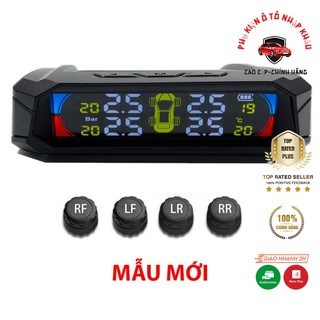 Cảm Biến Áp Suất Lốp Ô Tô TPMS Phiên Bản QUỐC TẾ Màn Hình Màu dùng Năng Lượng Mặt Trời (Loại gắn ngoài van)
