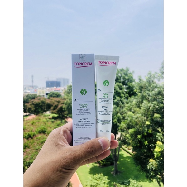 TOPICREM AC Active care 40ml - Kem làm giảm mụn và dưỡng ẩm giúp làm êm dịu và mềm mịn da