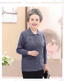 Áo bà già thêu hoa