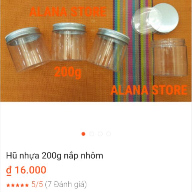 Combo hũ nhựa 200g nắp nhôm