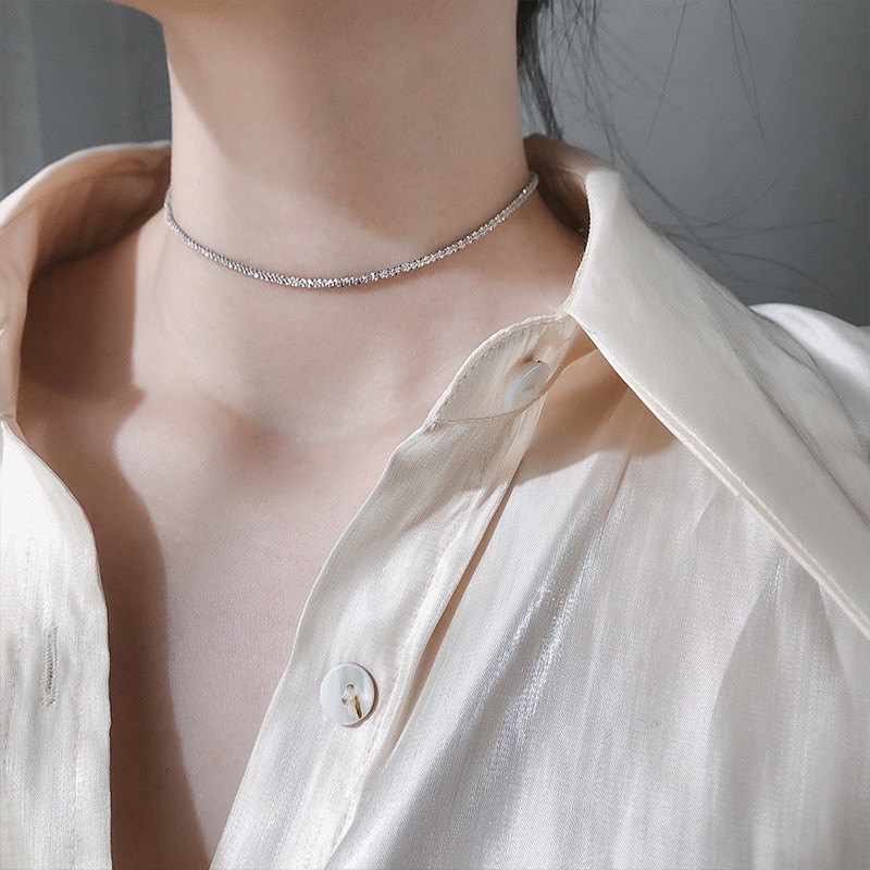 Vòng cổ nữ bạc choker cá tính, Dây chuyền bạc Duyson Silver