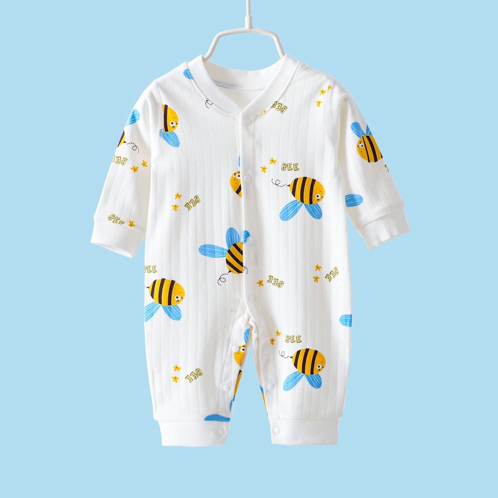 Áo liền quần dài tay cotton cho bé trai và bé gái sơ sinh từ 3-13kg, hàng đẹp xuất Hàn - BD72