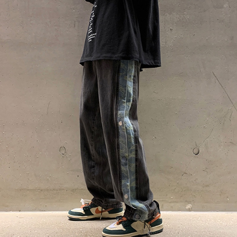 Quần jeans dài ống rộng thời trang Hàn Quốc cho nam