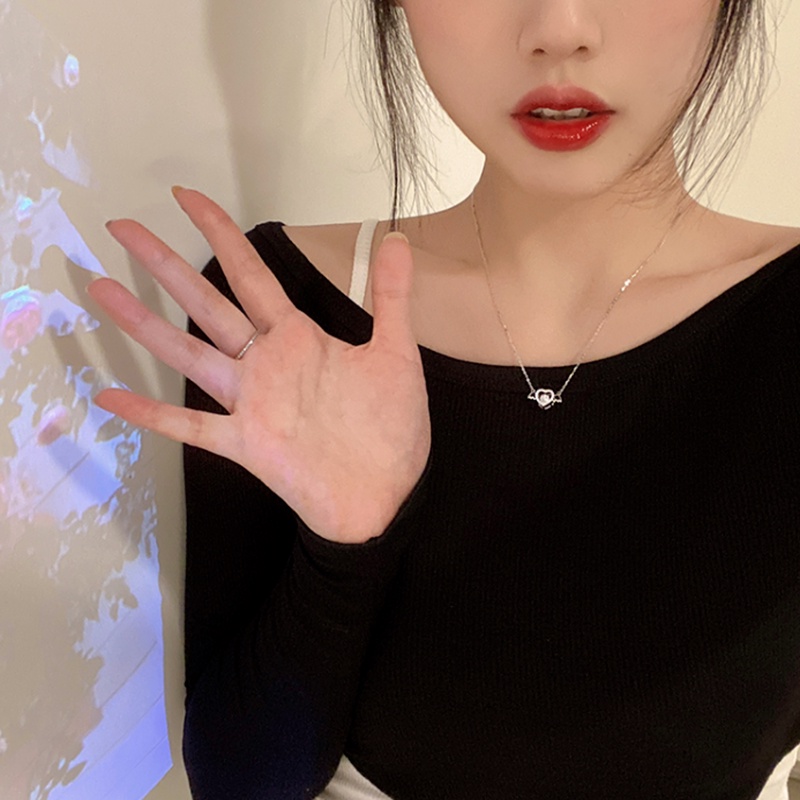 Vòng cổ Mạ Vàng 14K Mặt Hình Thiên Thần Tình Yêu Đính Đá Zircon Phong Cách Hàn Quốc