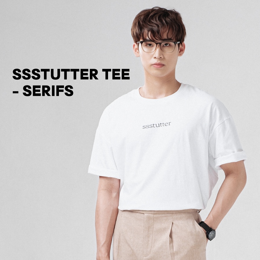 Áo thun nam nữ form refined fit SSSTUTTER cotton thoáng mát in chữ SSSTUTTER TEE