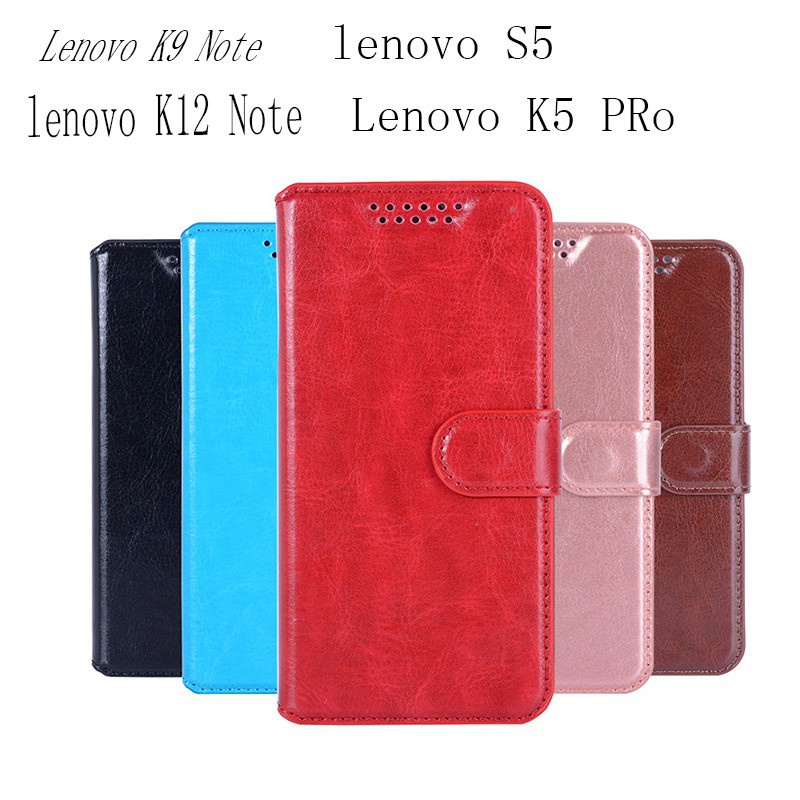 Dành Cho Lenovo K5 Play A6 Note S5 Z5 S K5 K6 K9 K12 Note Case Business Flip Wallet Da Fundas Case c