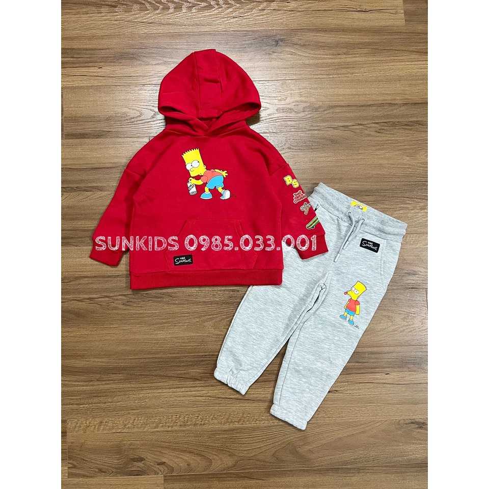 Bộ thu đông bé trai The Simpsons đỏ