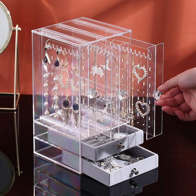 Tủ Treo Bông Tai Trang Sức Trong Suốt - Giá trưng bày khuyên, trang sức mica Acrylic cao cấp