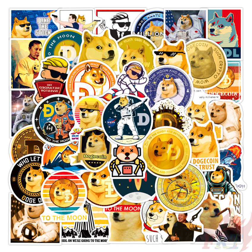 ❉ Dogecoin Series 02 Stickers ❉ 50Pcs/Set DIY Fashion Luggage Laptop Skateboard Decals Doodle Stickers