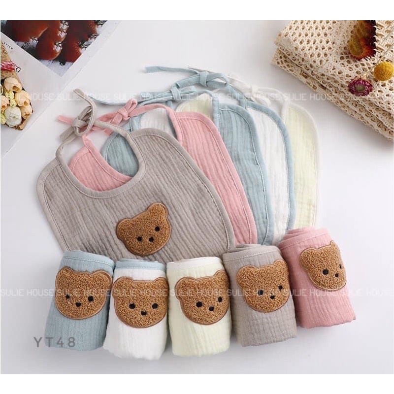 Set yếm khăn xô gấu - YT48