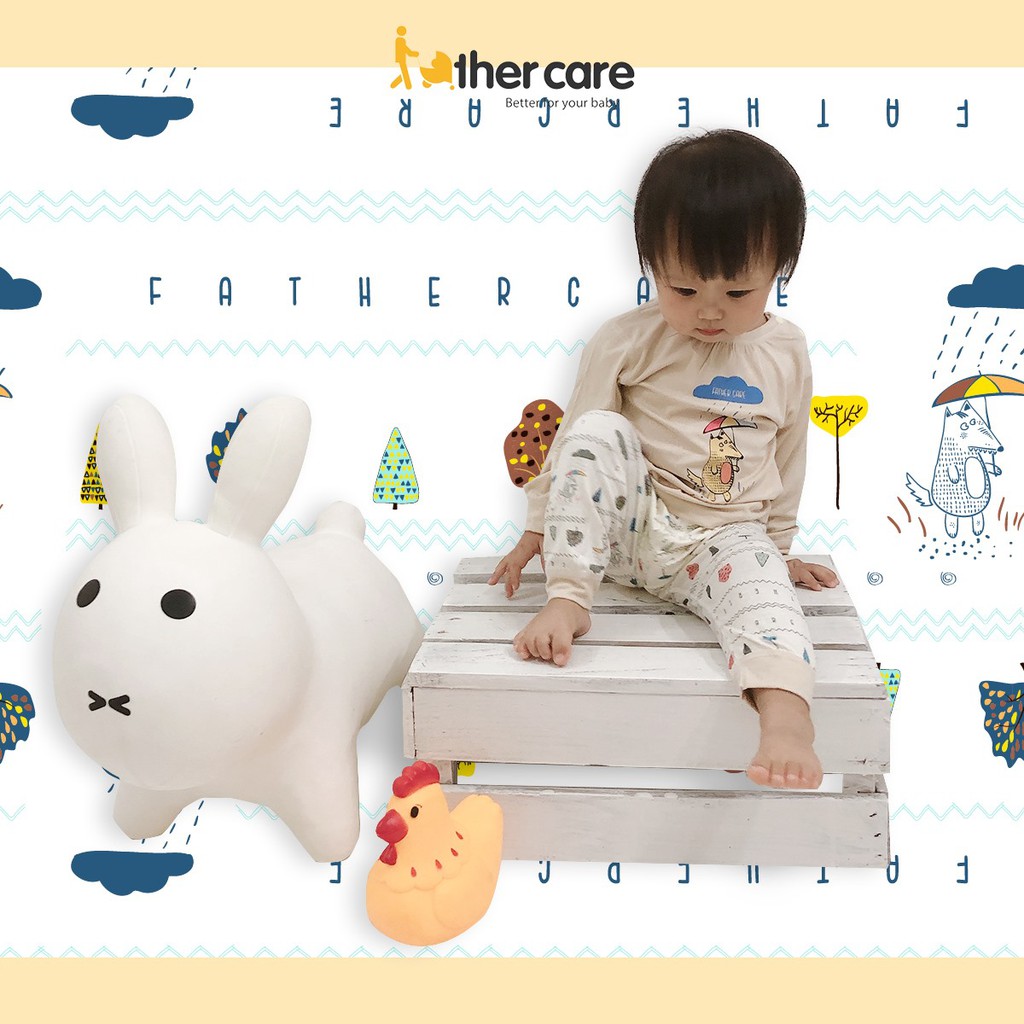 Bộ Quần áo bé gái FatherCare Nhún cổ DT - Cáo  FC858