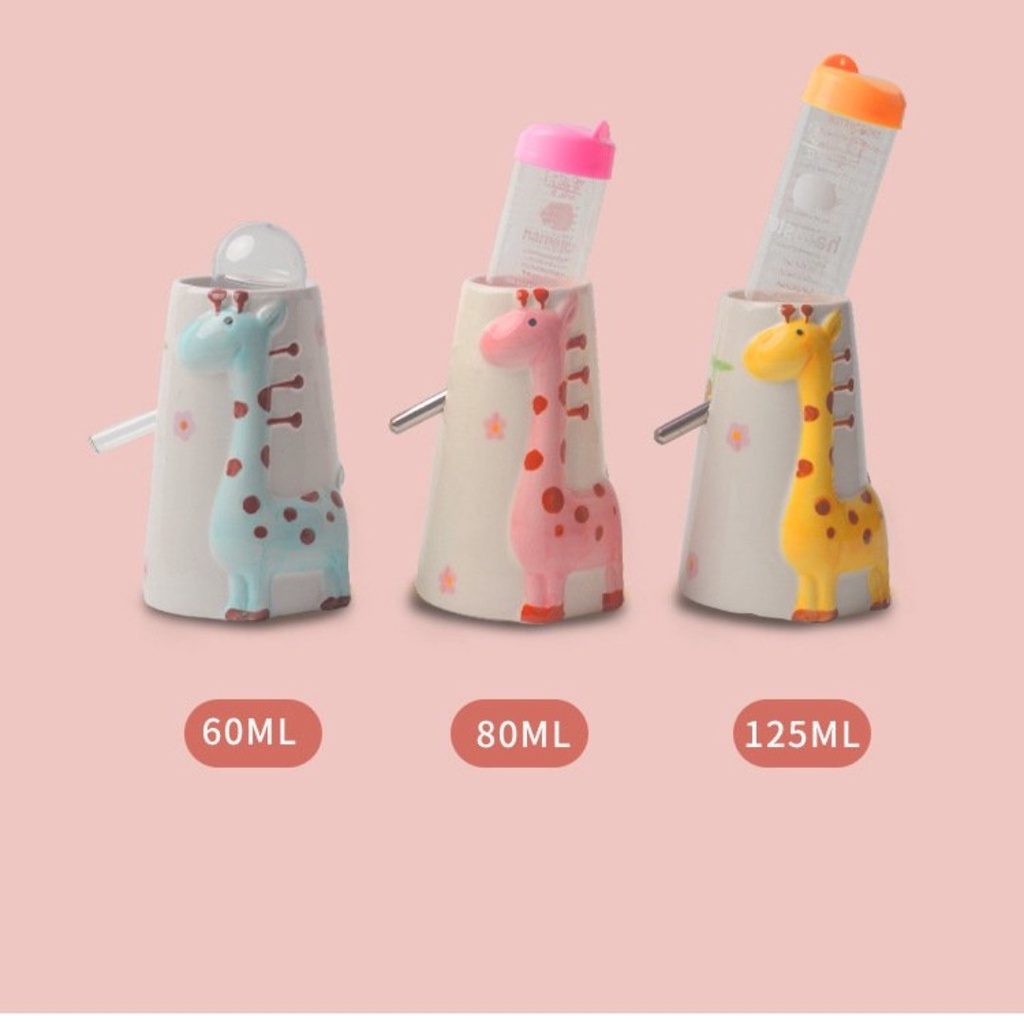 Đế bình nước sứ hươu cao cổ dành cho hamster