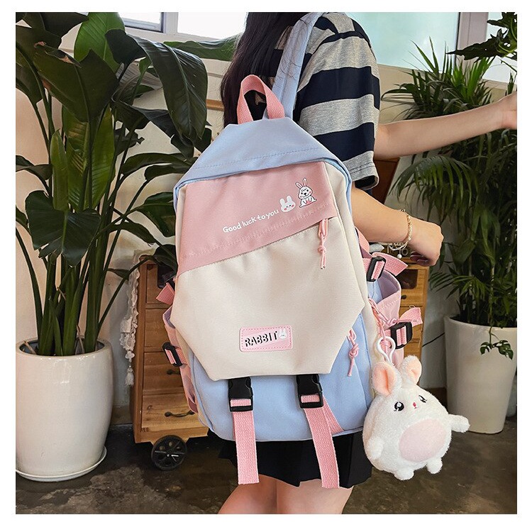 Ba lô Chuwanglin chất nylon phong cách kawaii trẻ trung cho nữ