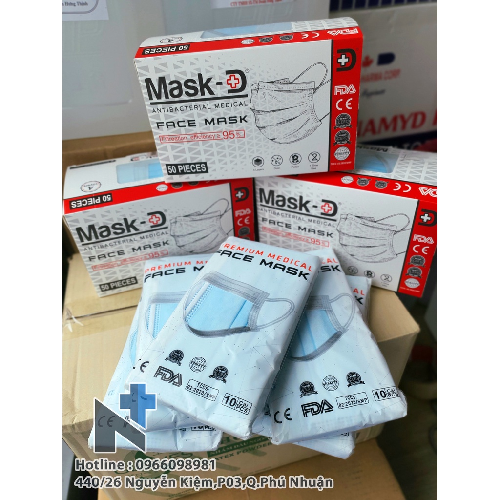 Khẩu trang kháng khuẩn 4 lớp MASK D - 50c/ hộp