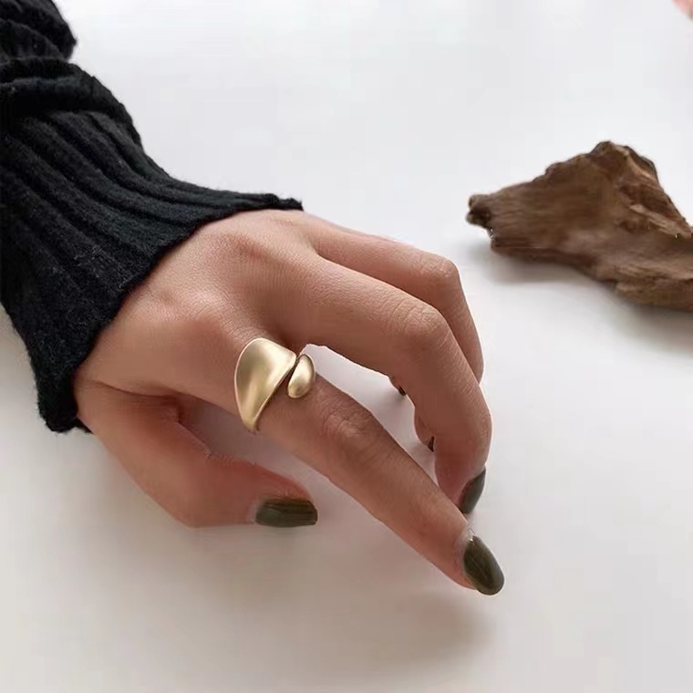 Mờ/matte Nhẫn Đeo Tay Kim Loại Mạ Vàng Thời Trang Cho Nữ
