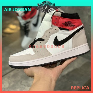 Giày Thể Thao Nam Nữ Jordan JD1 High Chào Mào Đỏ Cổ Cao Thời Trang Full Box Bill