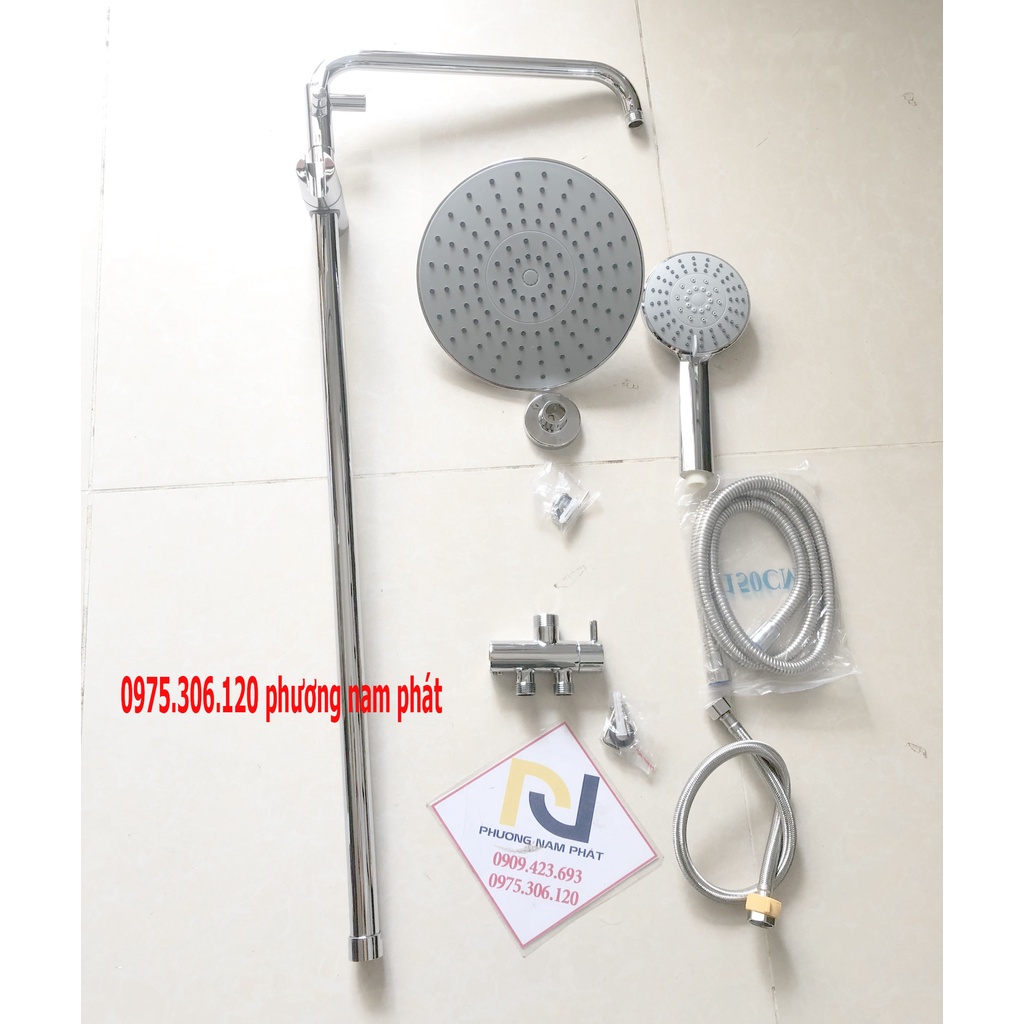 Bộ sen cây gắn máy nước nóng trực tiếp N1011, loại sen cây tắm chuyên dụng có dây gắn cho máy nước nóng trực tiếp