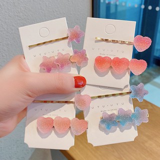 Set 2 Kẹp Tóc Kẹo Dẻo Jelly Hình Ngôi Sao Trái Tim Ngọt Ngào