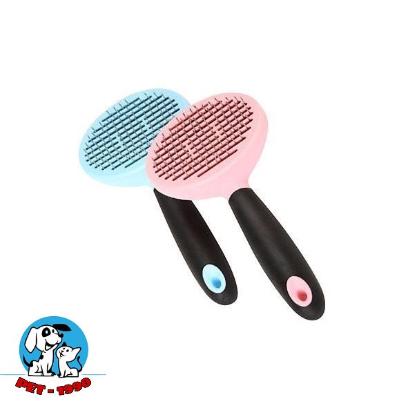 Lược Chải Lông Rụng Dele - Lược Đánh Bông Lông Có Nút Đẩy Gạt Lông Rụng Cao Cấp Cho Cho Mèo