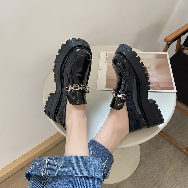 ❤Giày Lười Da Đế Dày Tăng Chiều Cao Phong Cách Hàn Quốc Cổ Điển Dành Cho Nữ