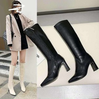 Boots đùi da khoá kéo Fullbox