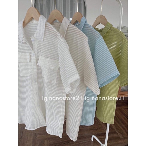 Áo sơ mi xốp basic Nana21 Nanastore21