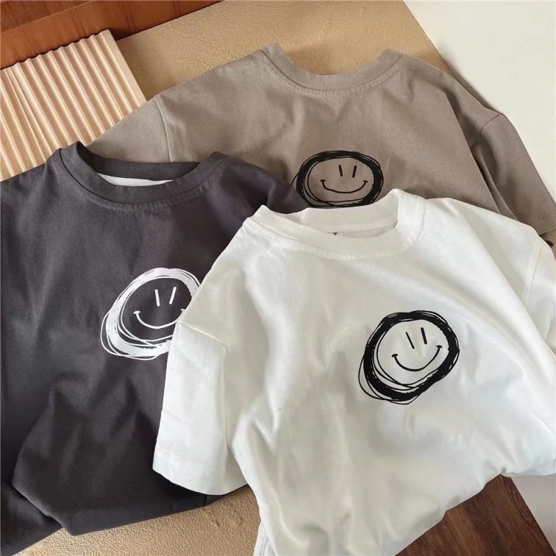 MNGRL Áo Thun Cotton Ngắn Tay Phong Cách Hàn Quốc Thời Trang Mùa Hè Cho Bé Trai