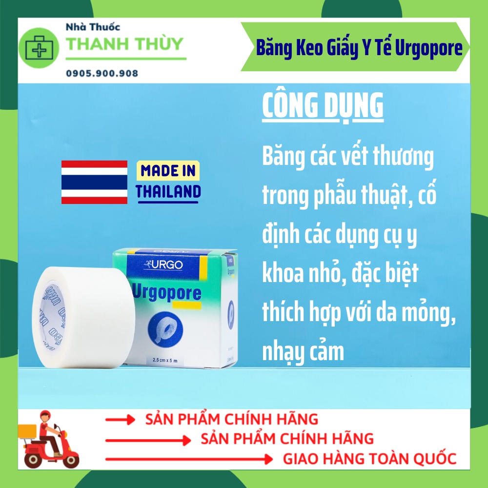 Băng Keo Giấy Y Tế Urgopore - Không gây kích ứng da Thailand