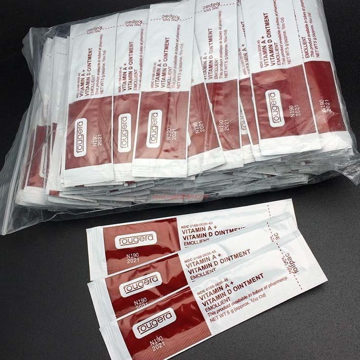 Dưỡng ẩm vitamin AD gói tái tạo môi mày sau xăm kích bong da nhanh, phục hồi-1 Bịch 100 Gói