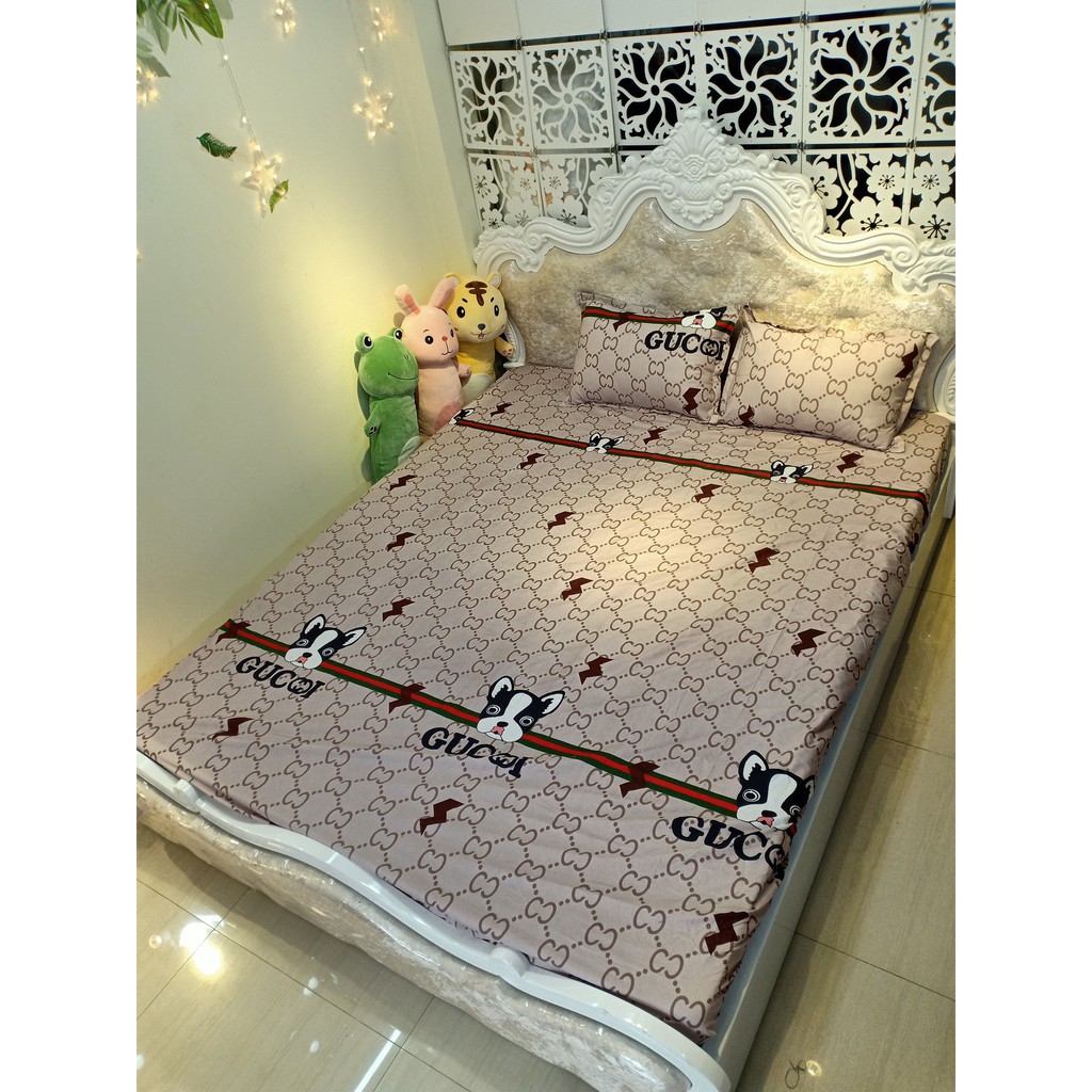 Bộ ga gối 💖m6/m8💖 drap giường poly, ga trải giường + 2 vỏ gối nằm đơn giản An Như Bedding | BigBuy360 - bigbuy360.vn