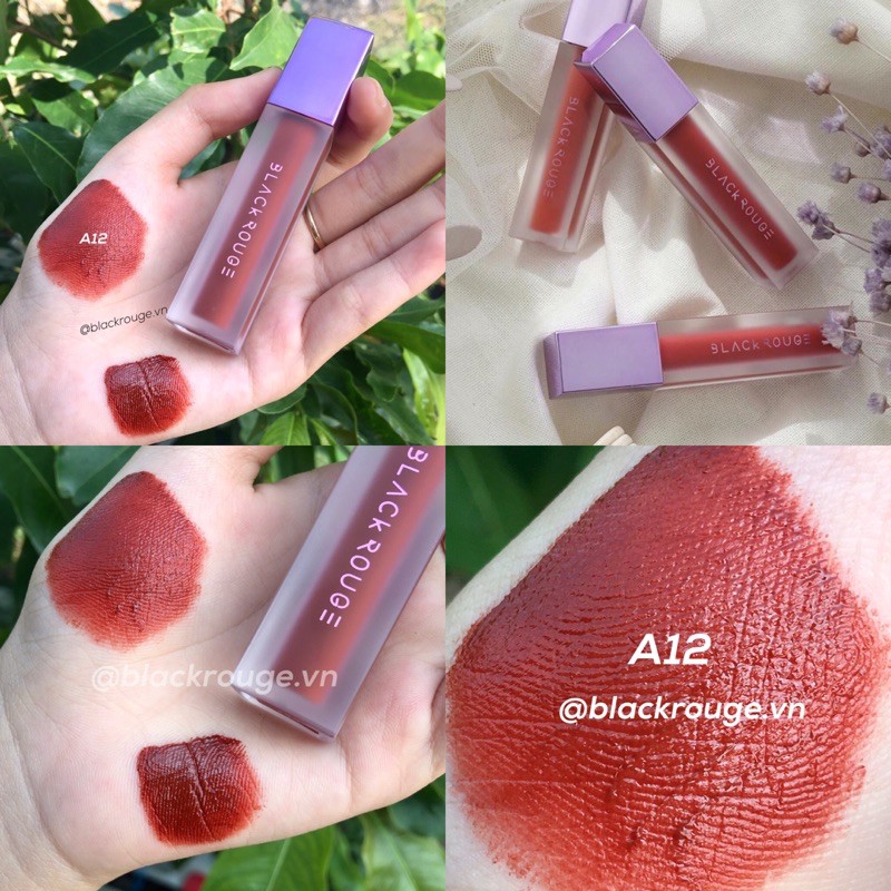 Son kem Black Rouge Air Fit Velvet Tint A12 – Dashed Brown nâu gạch trầm | BigBuy360 - bigbuy360.vn