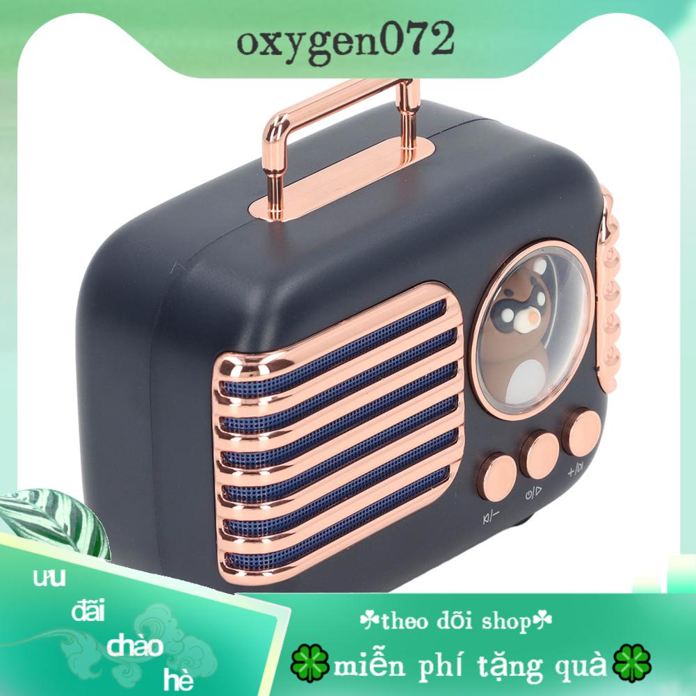 Oxygen072 Loa Bluetooth cổ điển Vật nuôi không dây Vali mini Stereo Blue để chơi nhạc