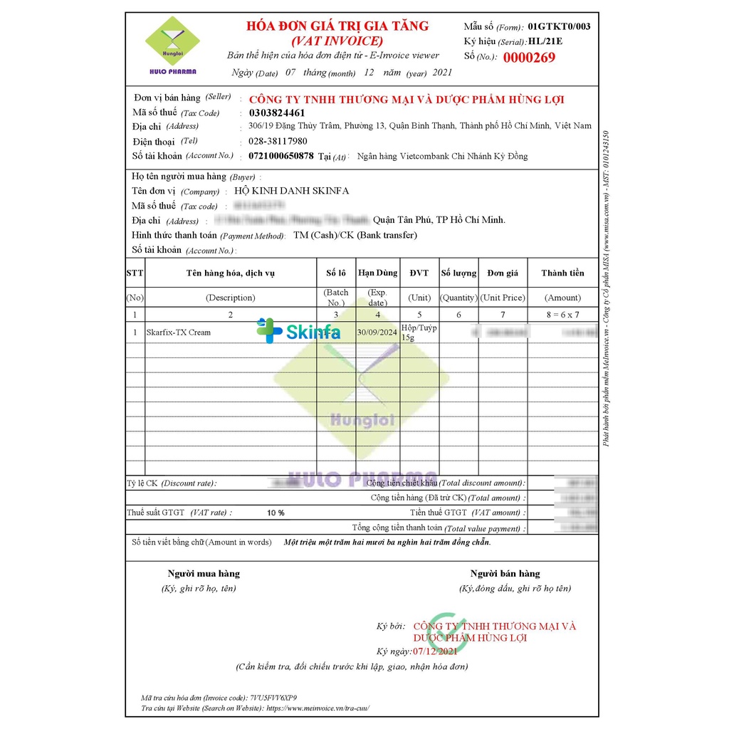 Kem Dưỡng Da Skarfix-Tx Mờ Nám, Giảm Thâm 15g