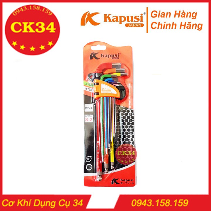 Bộ Lục Giác, Bộ Lục Giác KAPUSI Nhật 9PC 7 Màu Cao Cấp