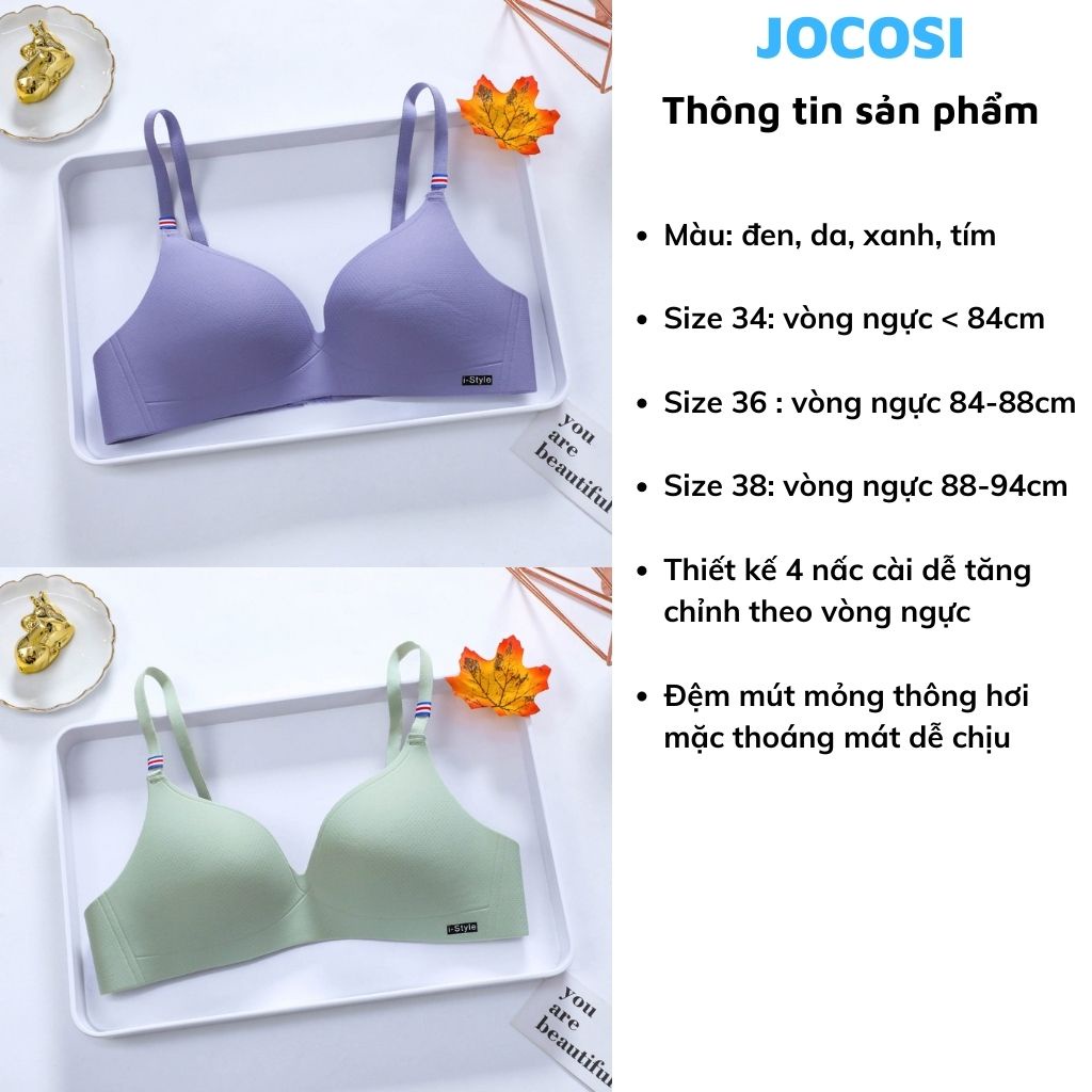 Áo ngực nữ không gọng su mút mỏng, áo lót nữ thông hơi thoáng khí JOCOSI A688 | BigBuy360 - bigbuy360.vn