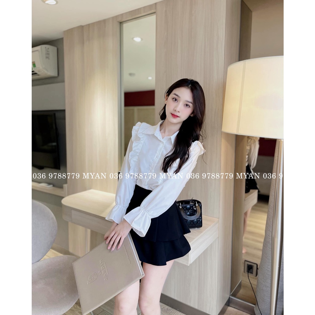 Áo sơ mi trắng cổ đức bèo AVN042109