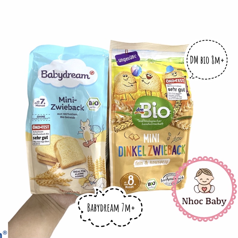 Bánh mì khô hữu cơ Babydream cho bé 6/7/8m+ 100gram