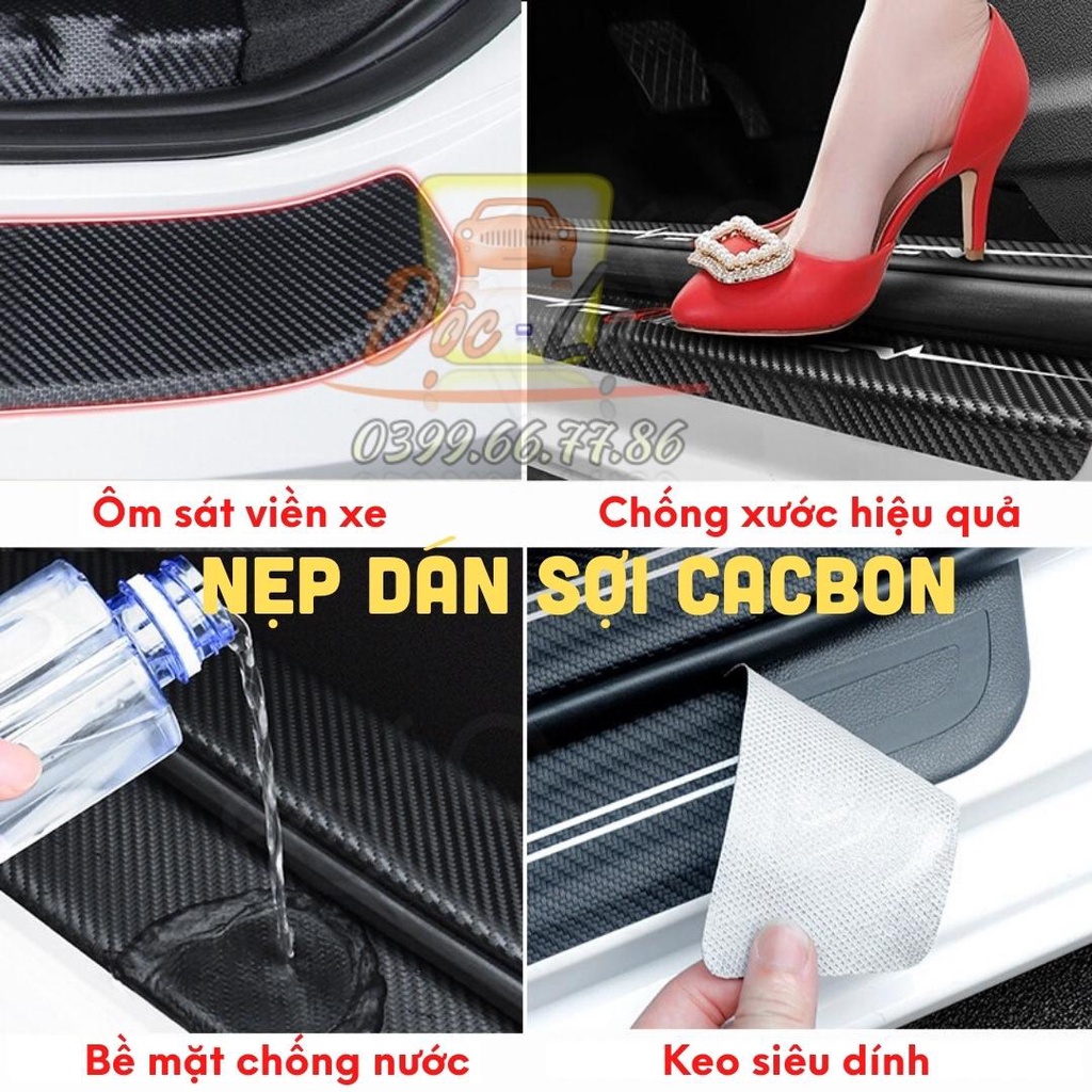 Nẹp Dán Vân Carbon Chống Trầy Xước Bảo Vệ Bậc Cửa Ô Tô/ Bảo Vệ Cốp Sau Ô Tô Cho Nhiều Hãng Xe